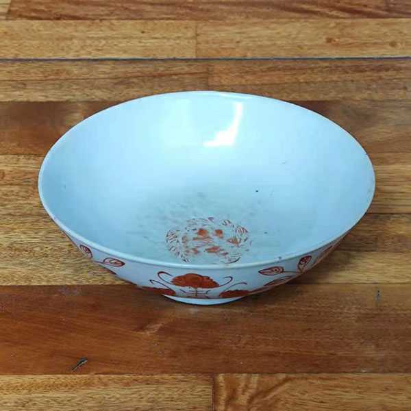 矾红三多福寿纹瓷碗 10